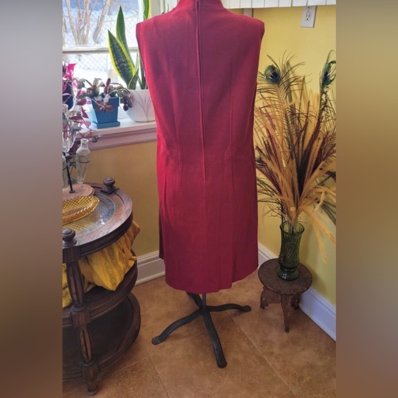 Vintage 1960s Pendleton, Mod Red Dress, Virgin Wool, sleeveless, US10 - Picture 2 of 4